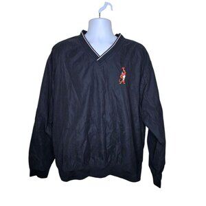 Vintage Tony The Tiger Basketball V Neck Windbreaker Mens Size XL Black